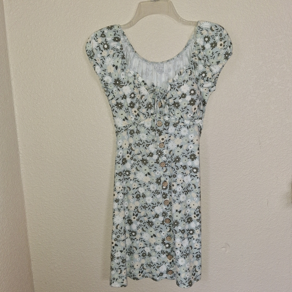 No Boundaries Green Floral Dress Xs